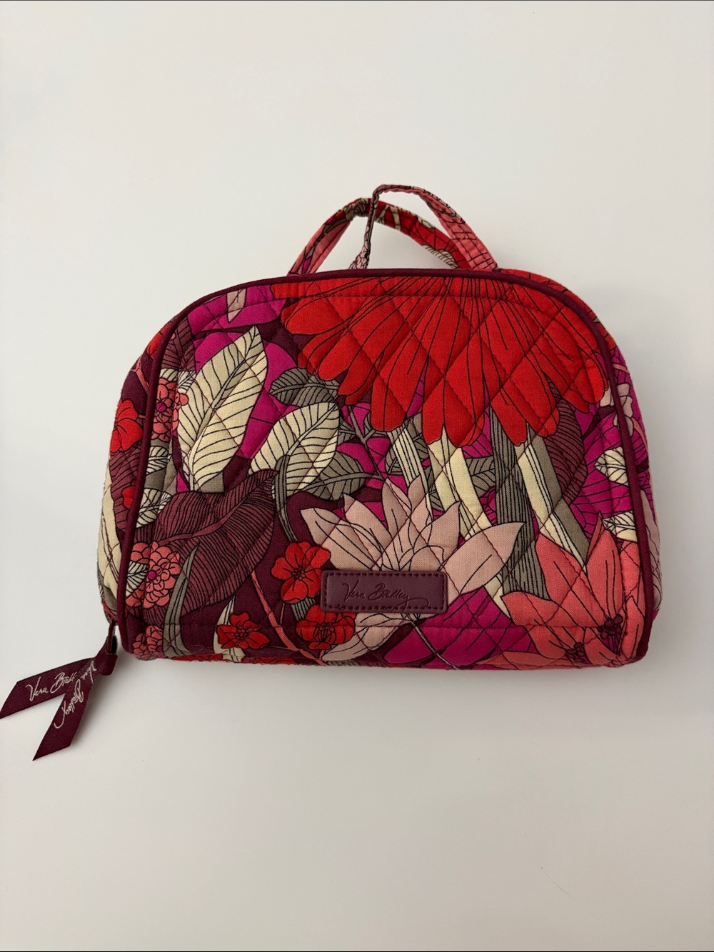 Vera Bradley Retired Bohemian Blooms Quilted Floral Zip Travel Cosmetic Case